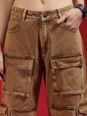 Go Devil Women Baggy Fit Cargo Jeans