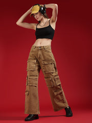 Go Devil Women Baggy Fit Cargo Jeans