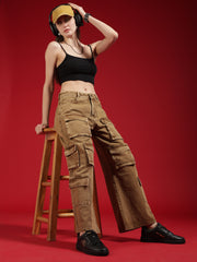 Go Devil Women Baggy Fit Cargo Jeans