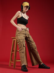 Go Devil Women Baggy Fit Cargo Jeans