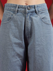 Go Devil Women Blue Wide Leg Jeans