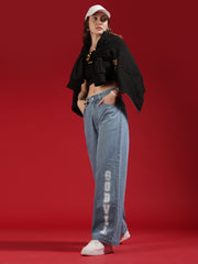 Go Devil Women Blue Wide Leg Jeans