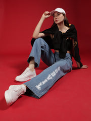 Go Devil Women Blue Wide Leg Jeans