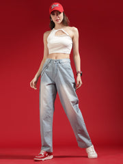 Go Devil Women Baggy Fit Light Blue Jeans