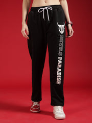Go Devil Women Black Printed Joggers