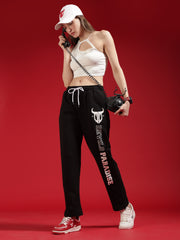 Go Devil Women Black Printed Joggers