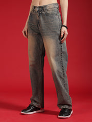 Go Devil Women Baggy Fit Vintage Blue Jeans
