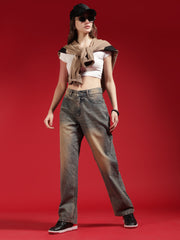 Go Devil Women Baggy Fit Vintage Blue Jeans