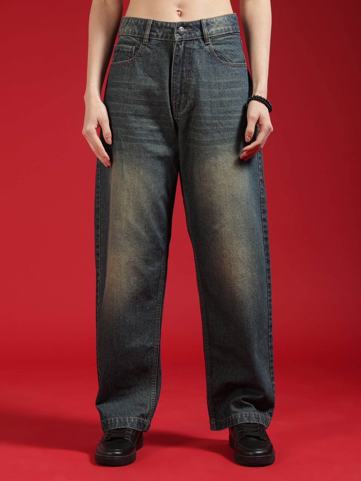 Go Devil Women Relaxed Fit Wide Leg Blue Jeans