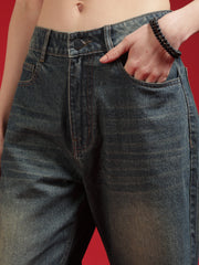 Go Devil Women Relaxed Fit Wide Leg Blue Jeans