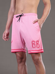 Go Devil Printed Mens Pink Sports Shorts