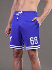 Go Devil Printed Mens Blue Sports Shorts