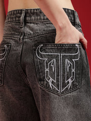 Go Devil Women Baggy Fit Grey Jeans