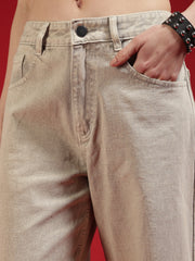 Go Devil Women Beige Wide Leg Jeans