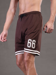 Go Devil Printed Mens Coffee Brown Sports Shorts