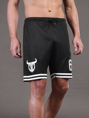 Go Devil Printed Mens Black Sports Shorts
