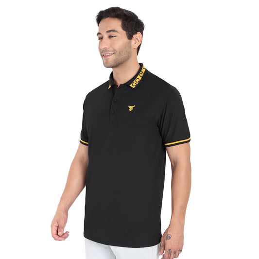 Go Devil Black Polo T-shirt For Men