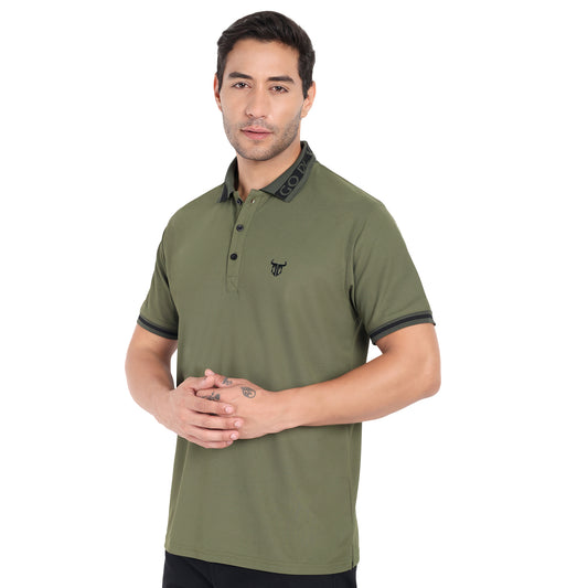 Go Devil Green Polo T-shirt For Men