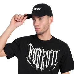 Go Devil Printed Premium Embroidered Black Cap For Men