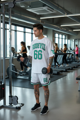 Go Devil 66 (in Green) Printed White Polyester Co-ord Set for Men