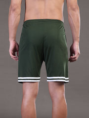 Go Devil Printed Mens Forest Green Sports Shorts