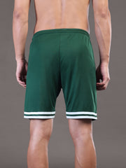 Go Devil Printed Mens Dark Green Sports Shorts