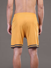 Go Devil Printed Mens Yellow Sports Shorts
