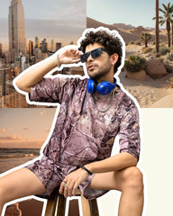 Go Devil Leaves Printed Oversized Co-Ord Set For Men