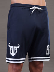 Go Devil Printed Mens Navy Blue Sports Shorts