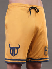 Go Devil Printed Mens Yellow Sports Shorts