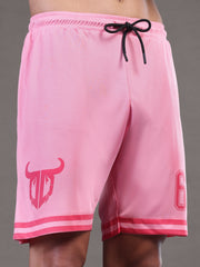 Go Devil Printed Mens Pink Sports Shorts