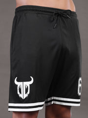 Go Devil Printed Mens Black Sports Shorts