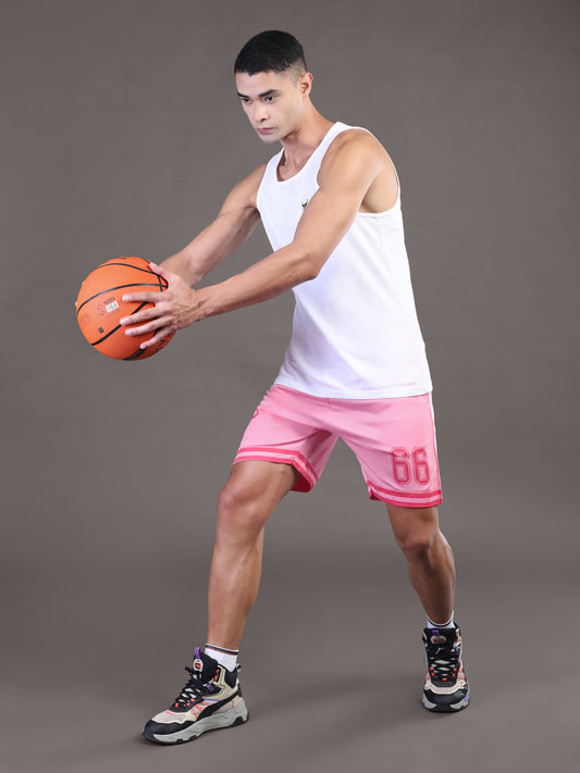 Go Devil Printed Mens Pink Sports Shorts