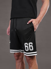 Go Devil Printed Mens Black Sports Shorts