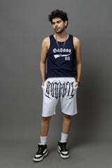 Go Devil Printed White Shorts For Men