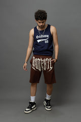 Go Devil Printed Brown Shorts For Men