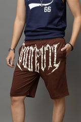 Go Devil Printed Brown Shorts For Men