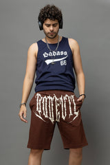 Go Devil Printed Brown Shorts For Men