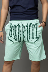 Go Devil Printed Mint Green Shorts For Men