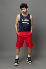 Go Devil Printed Red Casual Shorts For Men