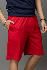 Go Devil Printed Red Casual Shorts For Men