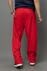 Go Devil Gothic Cross Print Red Streetwear Joggers For Men