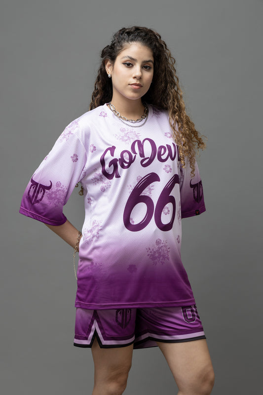 Go Devil 66 Printed Polyester Purple Co-ord Set for Women's