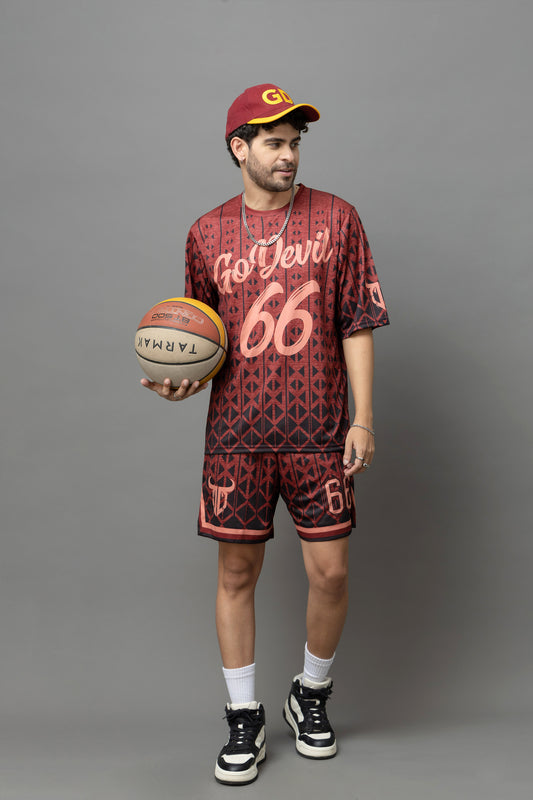 Go Devil 66 Printed Oversized Co-Ord Set For Men