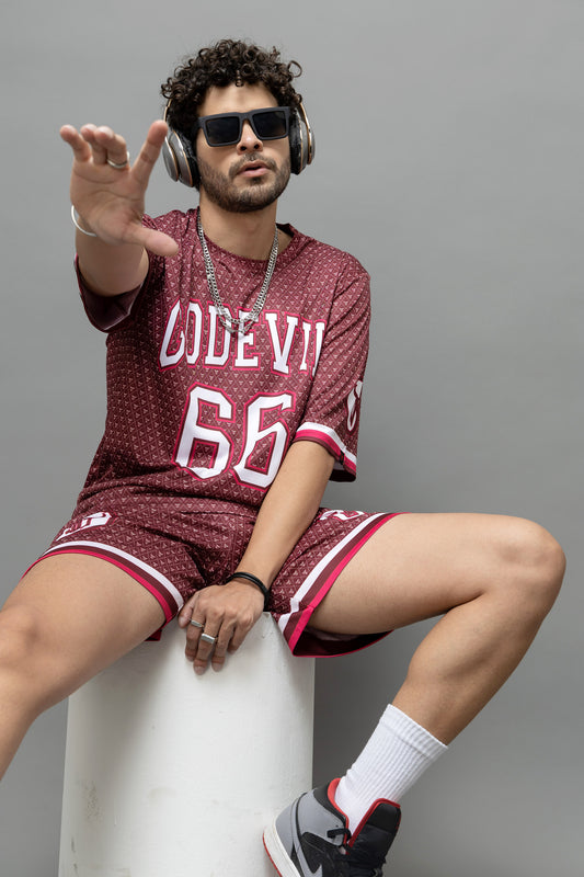 Go Devil 66 In White Printed Graphic Oversized Co-Ord Set For Men