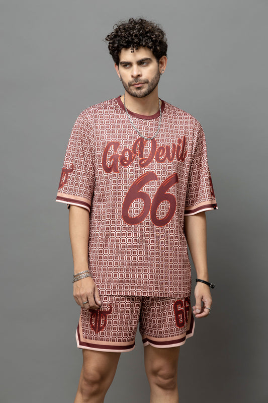 Go Devil 66 Printed Graphic Oversized Co-Ord Set For Men