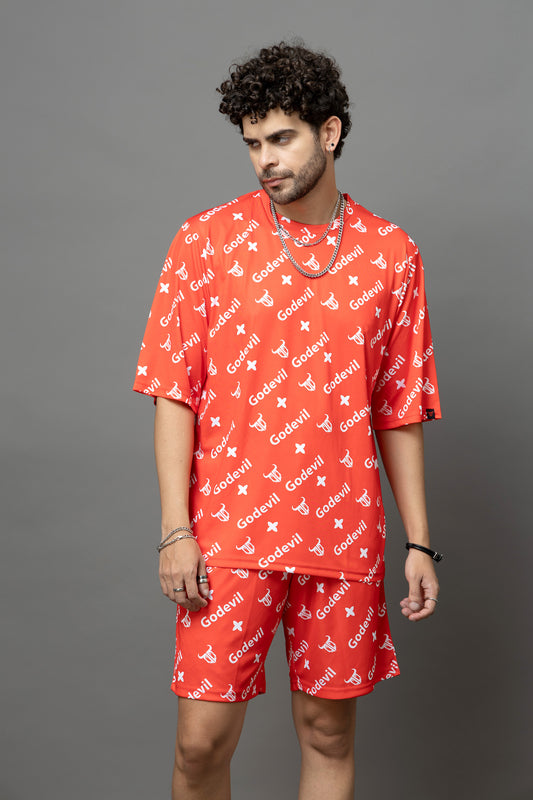 Go Devil Printed Oversized Co-Ord Set For Men