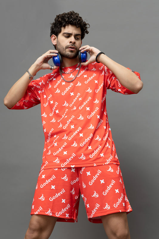 Go Devil Printed Oversized Co-Ord Set For Men