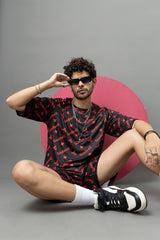 Go Devil Printed Black Oversized Co-Ord Set For Men