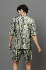 Go Devil Leaves Printed Oversized Co-Ord Set For Men